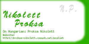 nikolett proksa business card